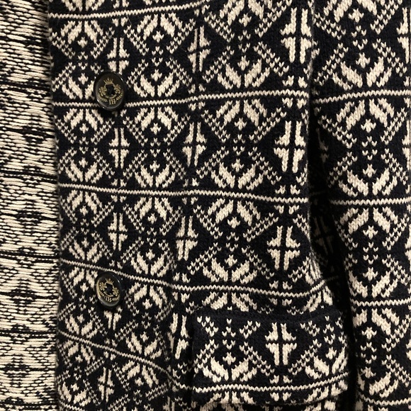 3/$20!!  Tommy Hilfiger size small navy and cream patterned knitted jacket - Picture 4 of 4